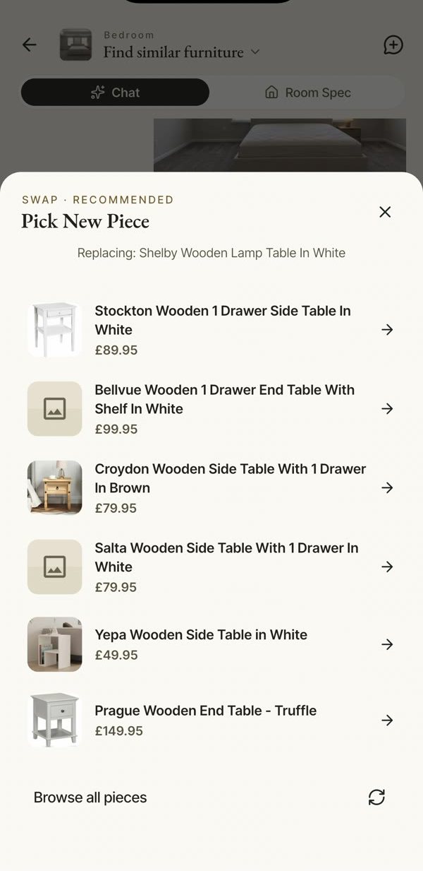 Pick New Piece: a list of side tables to swap in